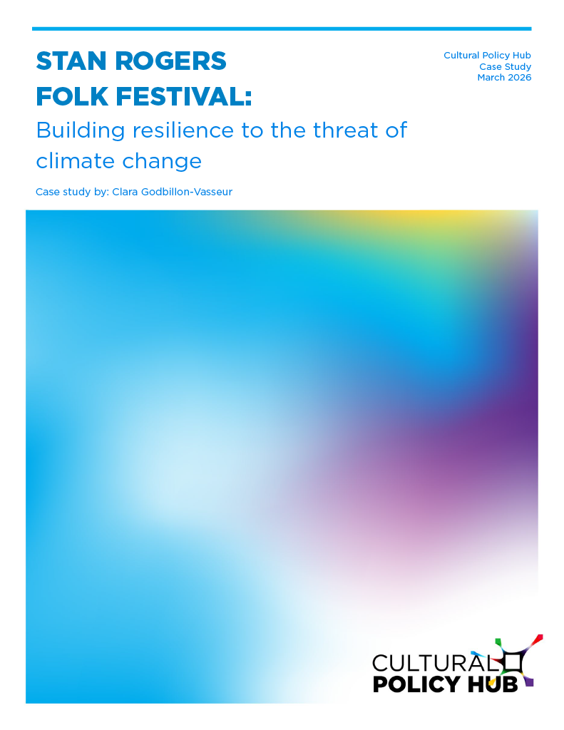 Cover page of the Case study mentioning the title “Stan Rogers Folk Festival: Building resilience to the threat of climate change”