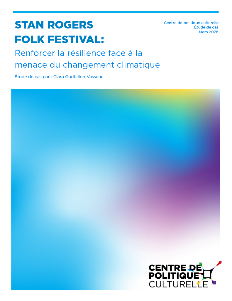 Couverture de l'étude de cas avec le titre "Stan Rogers Folk Festival : Renforcer la résilience face à la menace du changement climatique"